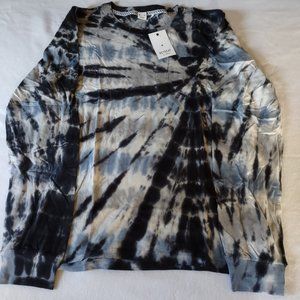 Retreat Los Angeles Mens Round Neck Long Sleeve Tie-Dye Pocket T-Shirt
